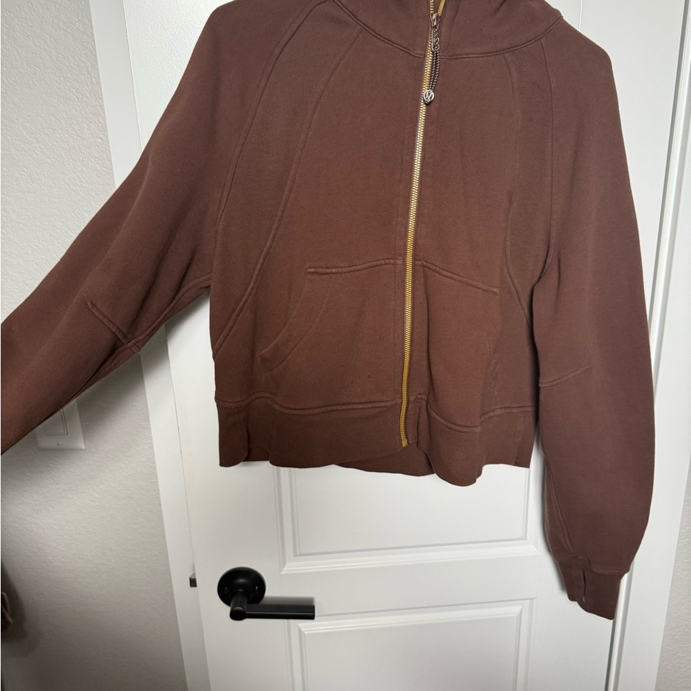 lululemon athletica Brown Scuba Oversized Full Zip Jacket with gold zipper - Picture 2 of 4